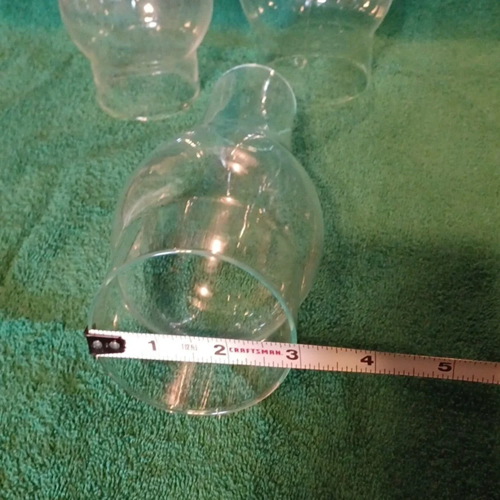 Clear Glass Chimney Vase - Set of 3 Replacement Lamp Globes